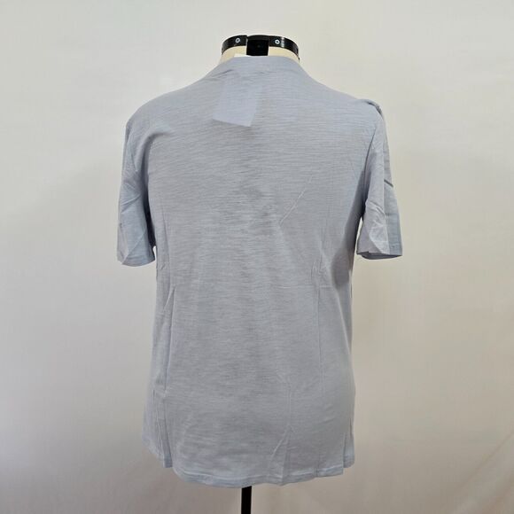 Bloomchic T-Shirt Women's Large Plain Ruffle Sleeve Heather VNeck Light Blue NWT - Picture 4 of 8